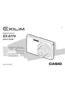 Casio EX S770 manual. Camera Instructions.